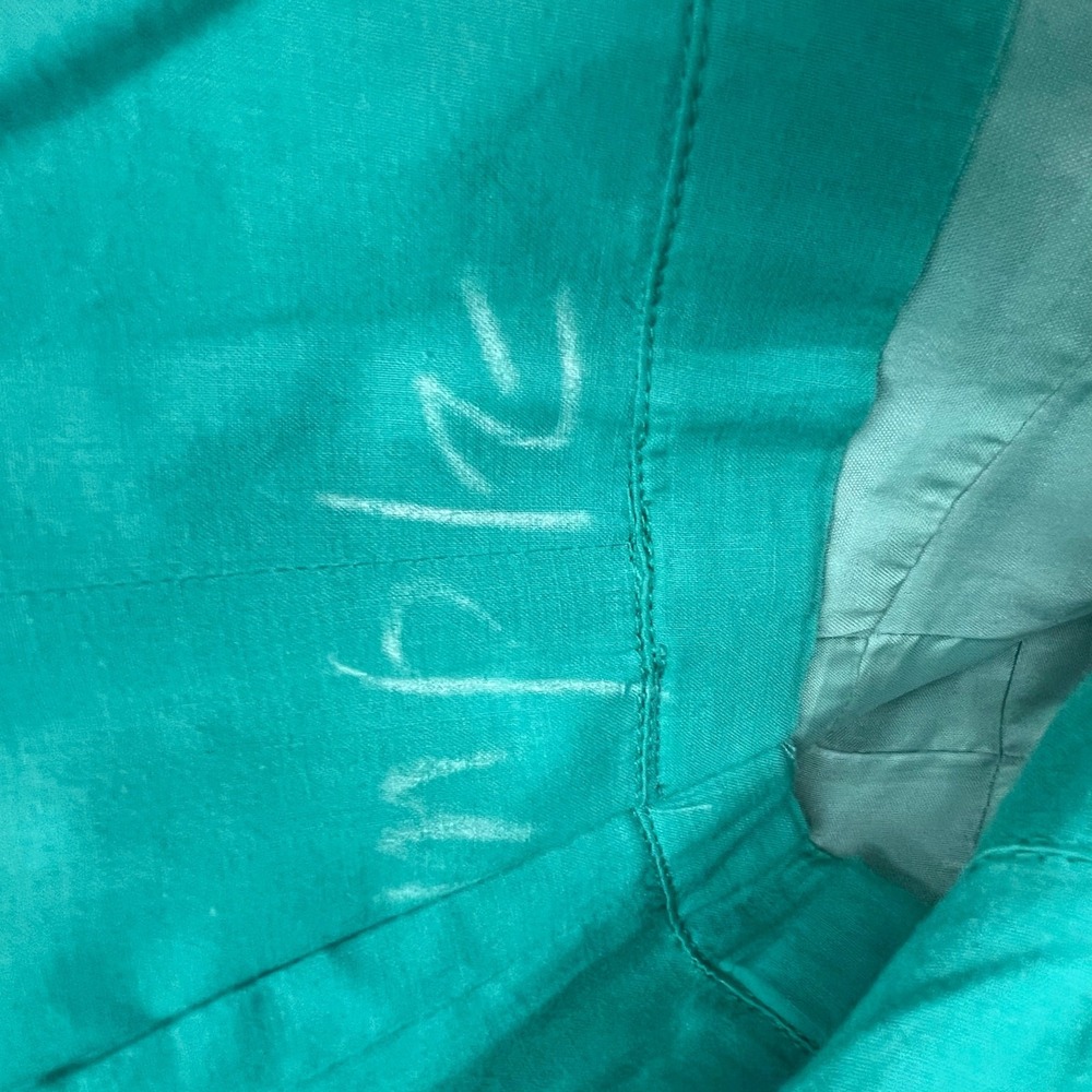 J Crew Audrey Dress Women 2 Green‎ Aqua Silk Tafetta Strapless Ruffle Cocktail - Picture 11 of 15